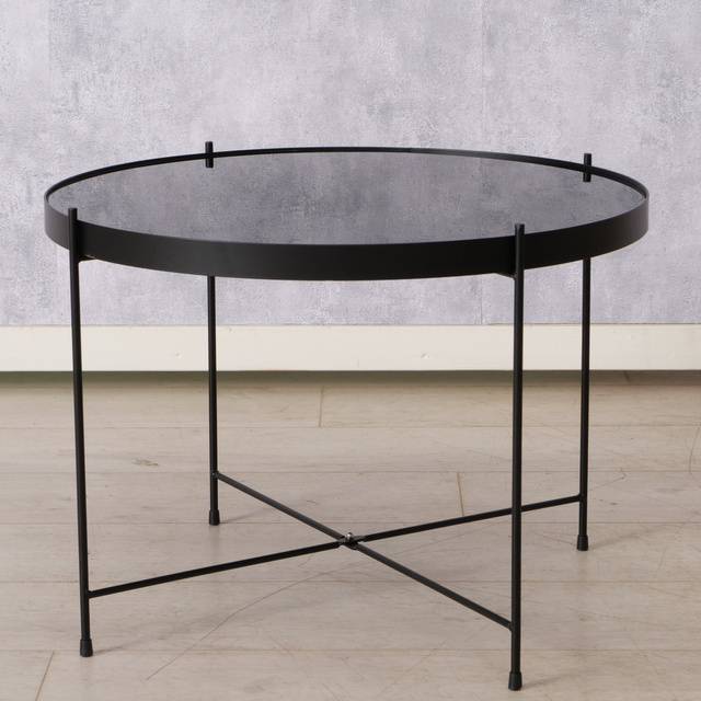 Masa metalica cu blat din sticla, SHERIN, 40 cm