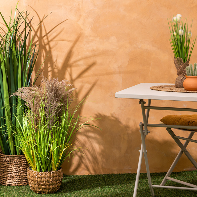 Buchet de in ZYA în ghiveci din fibre naturale, 91 cm