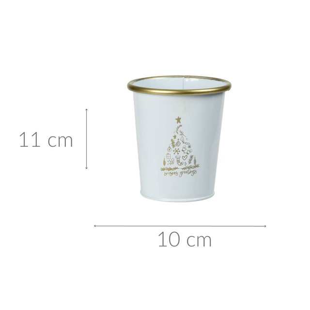 Galetusa de Crăciun din metal, albă