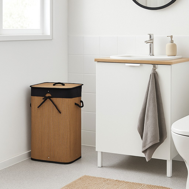 Coș de rufe din bambus BOFO, 72 l