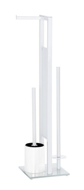 Suport pentru hârtie igienică și perie pentru toaletă, RIVALTA WHITE - 3 în 1, WENKO, alb