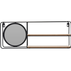 Raft decorativ cu o oglindă mică, 2 niveluri, 59 x 20 cm