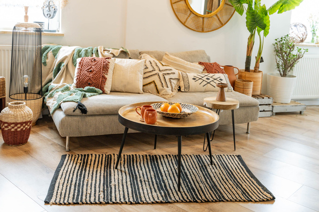 Masuta SIWAN din lemn de mango, Ø 70 x 36 cm