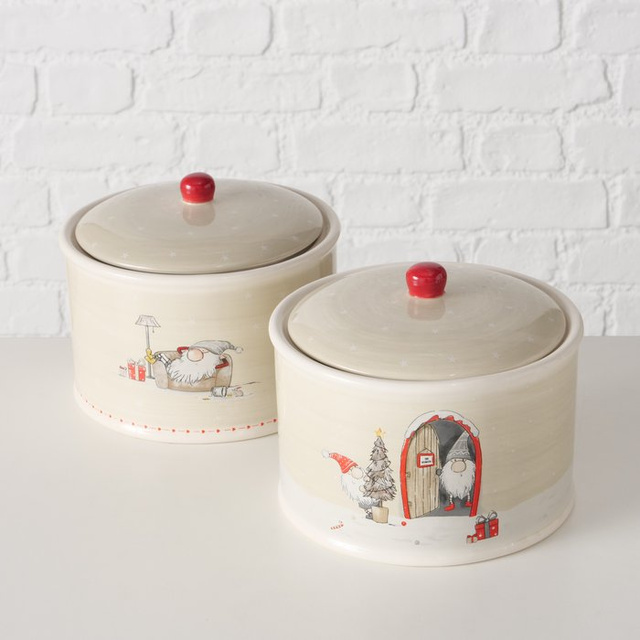 Borcan ceramic cu capac FIETE, Ø18 cm