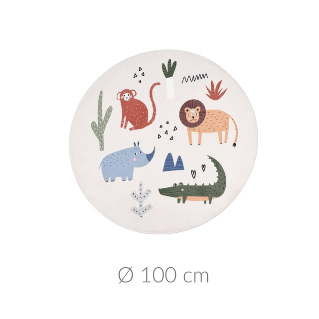 Covor rotund pentru copii Safari, Ø100 cm