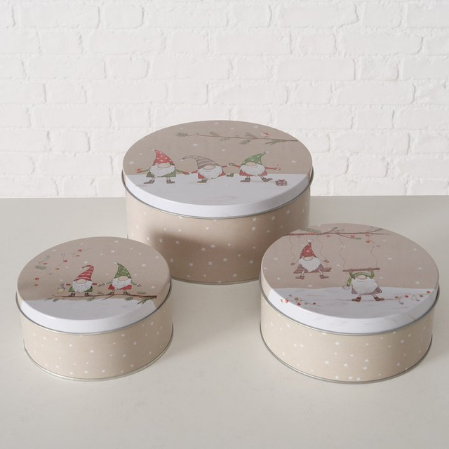 Set de trei cutii de depozitare HARALD, Ø 13-20 cm