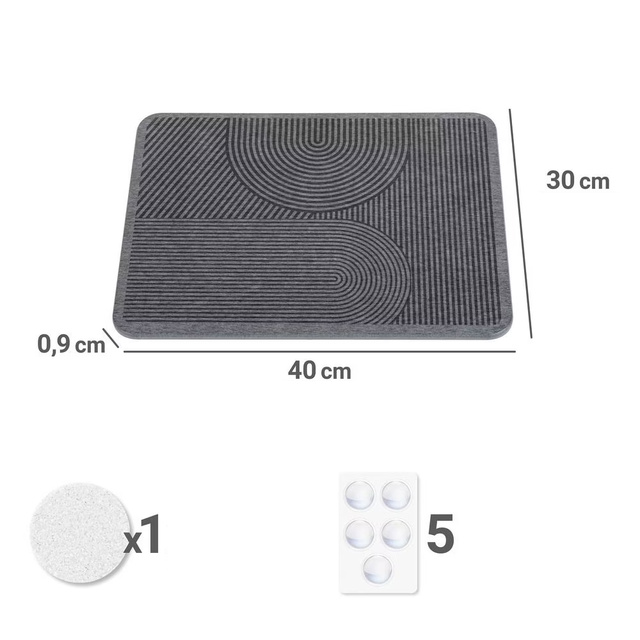 Covoraș de uscare diatomit DAMON, 40 x 30 cm