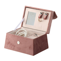 Cutie de bijuterii  Clea cu oglinda,  roz