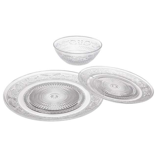 Serviciu mas pentru 6 persoane, model de cristal, 18 elemente