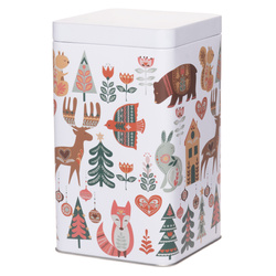 Recipient metalic pentru biscuiți FOLK, cu capac.