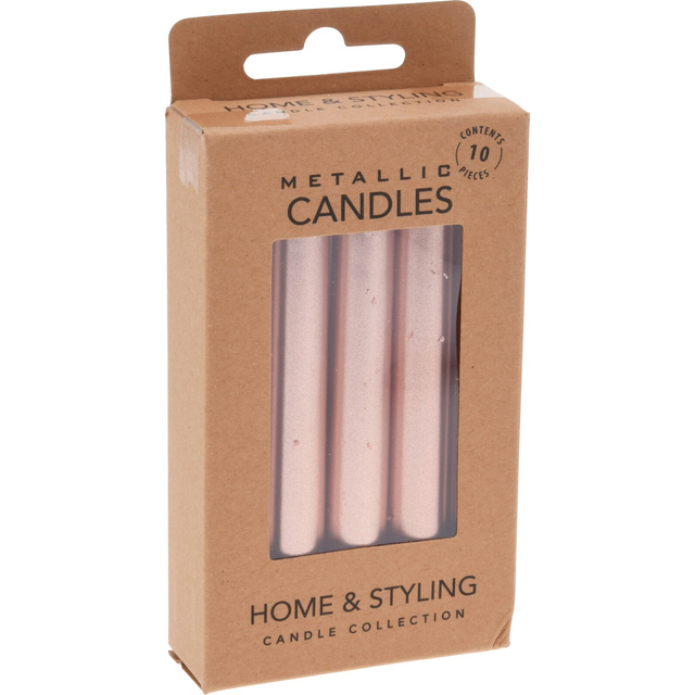 Candele metalice de masă din parafină, 10 cm