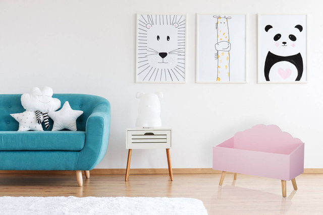 Cutie pentru jucarii, Roz, 58x28x45 cm