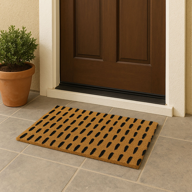 Preș din fibră de cocos cu model, 59 x 39 cm