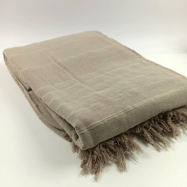 Cuvertură de pat din bumbac 230 x 250 cm, bej, Atmosphera