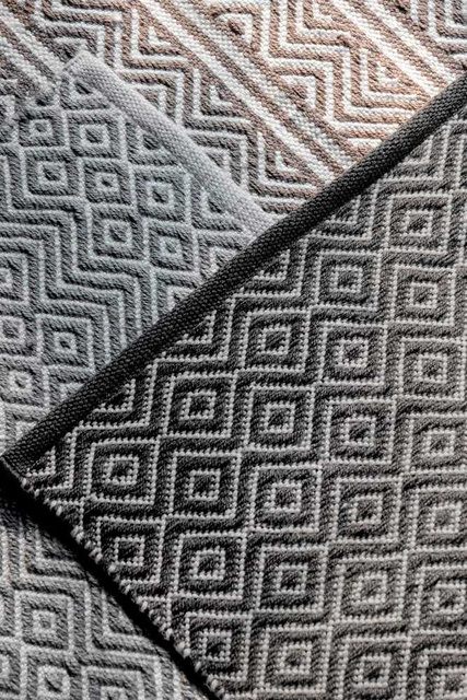 Covor de baie TURPAN, poliester reciclat, gri, model diamant, WENKO