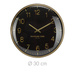 Ceas de perete negru cu ace si cifre aurii pe cadran, Ø 30 cm