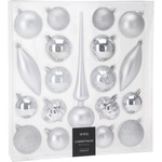 Set de globuri de diferite forme cu vârf pentru brad, 19 buc.