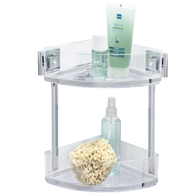 Raft baie de colț QUADRO, Vacuum-Loc pentru duș, 2 niveluri, WENKO