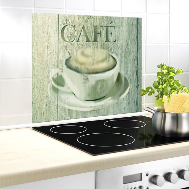 Placă de protecție din sticlă CAFE pentru perete - 50 x 60 cm, WENKO, cafea
