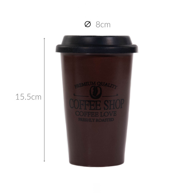 Cana de cafea COFFEE SHOP pentru masina, capac din silicon, 440 ml