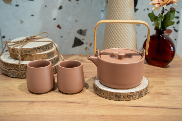 Ceainic Nature cu 2 cesti