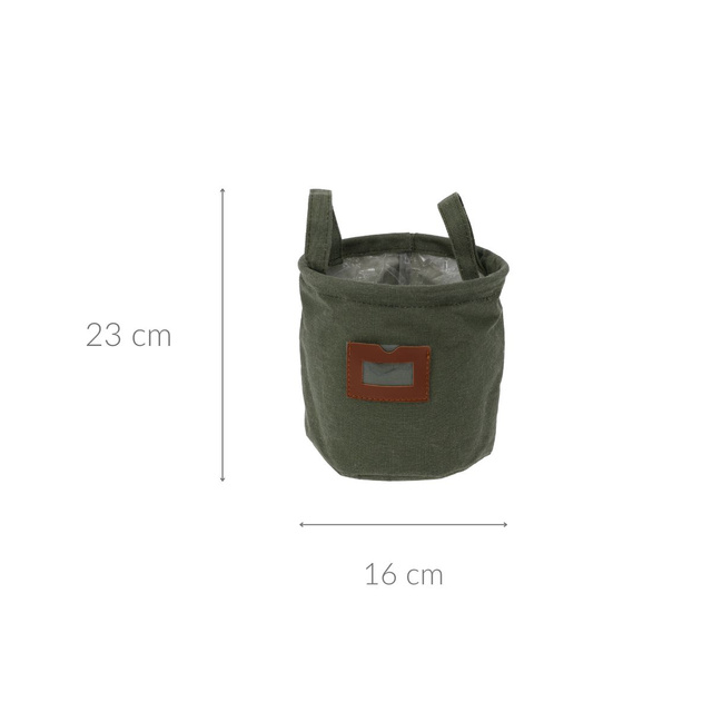 Cos din material cu fereastra si manere, Ø 16 cm