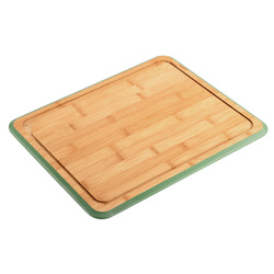 Blat de taiat din bambus cu margine si canelura verde