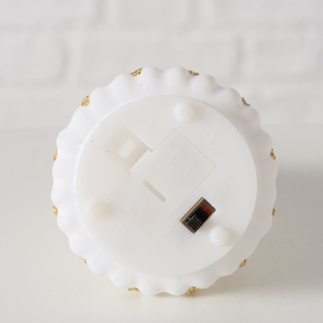 Lumânare în formă de brad cu flacără artificială TORIS, 12 cm