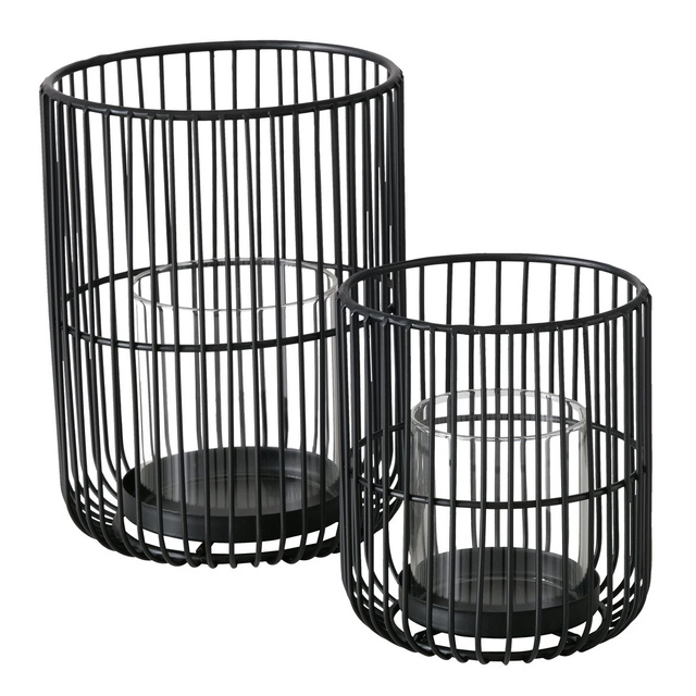 Lantern metalic cu insert de sticla CINDY, 14 - 20 cm