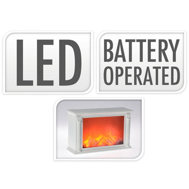 Semineu alimentat cu baterii, LED, 33 x 21 cm