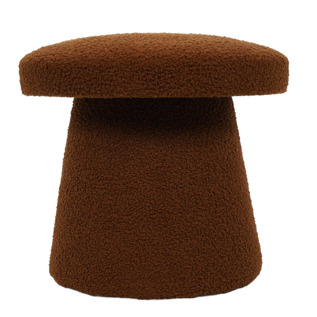 Puf rotund tapițat TEDDY ciupercă boucle, Ø 43 x 38 cm
