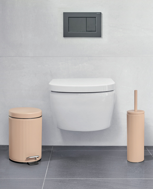 Perie WC cu recipient metalic BRASS TONE, Ø 9,7 cm