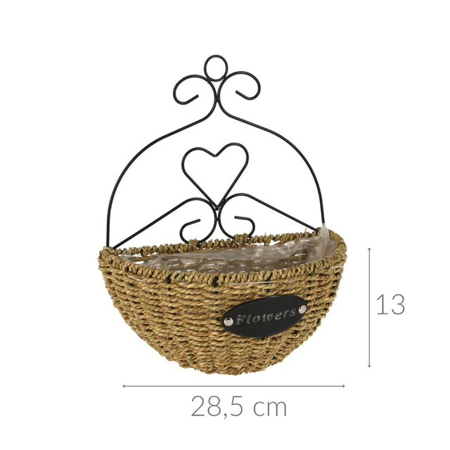 Ghiveci de flori suspendat sub formă de coș