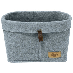 Organizator pentru produse cosmetice si obiecte mici FELI, imitatie de pasla, gri, 30 x 19 x 18 cm, Wenko