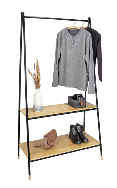 Cuier cu rafturi din bambus, 90 x 167 x 42 cm, Loft, WENKO