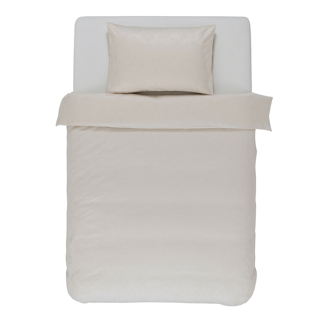 Lenjerie din satin de bumbac 155x220 + 80x80 cm, bej, Essenza