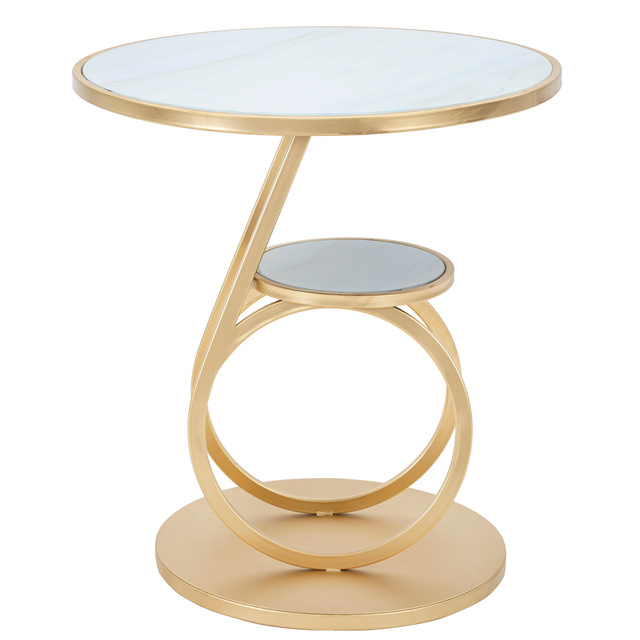 Masuta laterala, rotunda, rama aurie, 55 cm