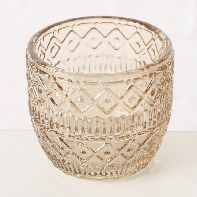 Set de decor din sticlă CHERIN, sfeșnice și vază