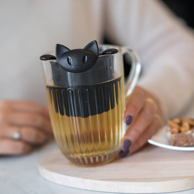 Infuzor de ceai MIAOU, KOZIOL, negru cosmos