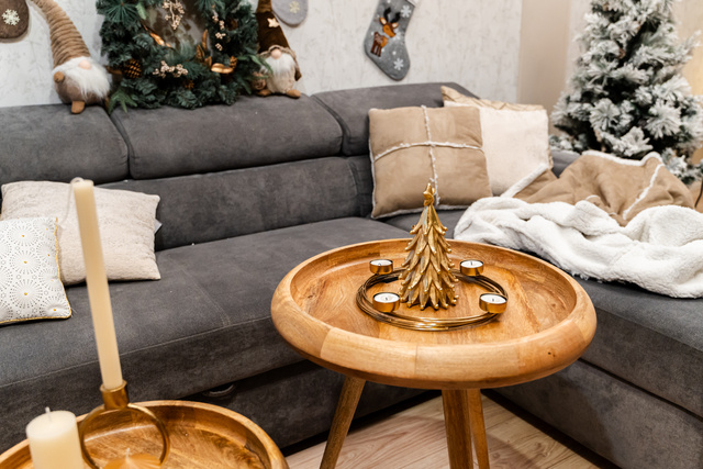 Sfeșnic auriu pentru 4 lumanari, Ø 28,5 cm