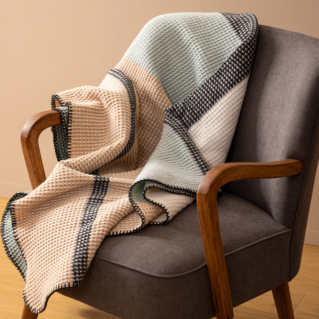 Pătură cu dungi Waffle Owen 130 x 180 cm