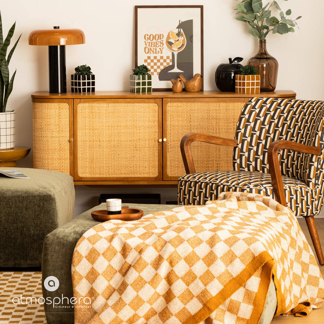 Lampă cilindrică Jody ambră sticlă înălțime 37 cm