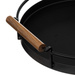 Tava rotunda neagra, manere din lemn de salcam, Ø 36 cm