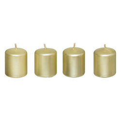Set lumanari satinate, 4 bucati, 4 x 4,5 cm