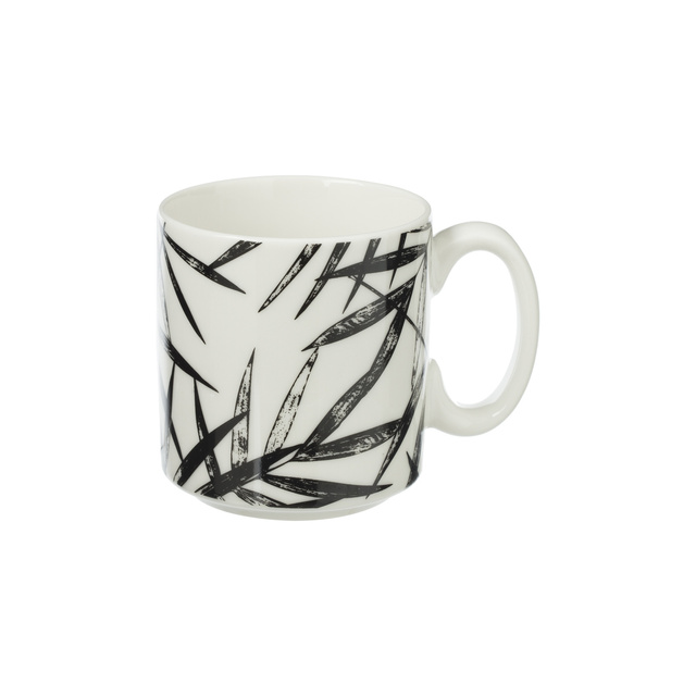 Set 4 cesti ceramice pe suport, 240 ml, motiv vegetal