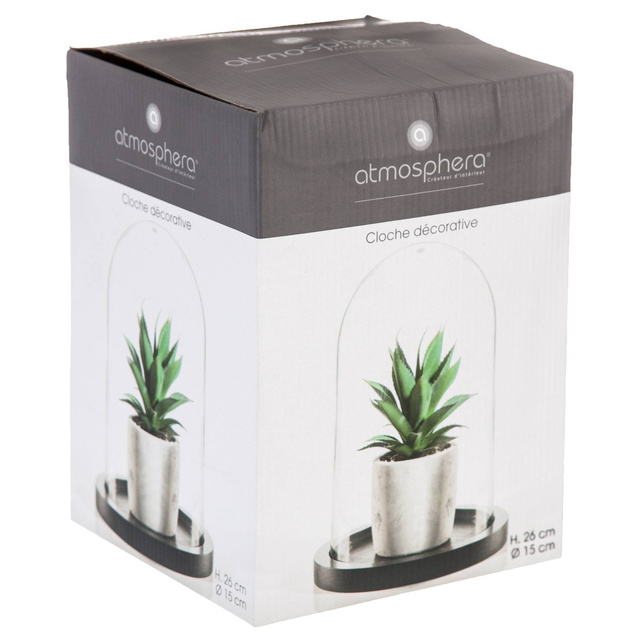 Sfera din sticlă, Ø 18 cm, bază neagră