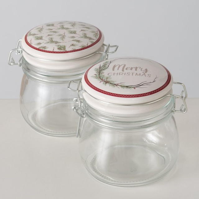 Borcan cu capac din porțelan CHARLENE, 450 ml