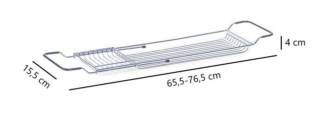 Raft de baie pentru cadă cu reglaj - oțel cromat, ZELLER