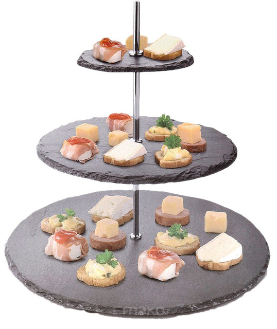 Tavă din piatră pentru prăjituri și gustări, 3 niveluri