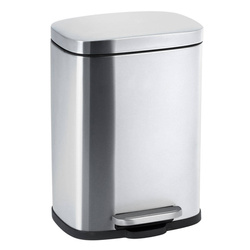 Cos de gunoi LENO, cu pedala si functie Easy-Close, 5 L, argintiu, Wenko